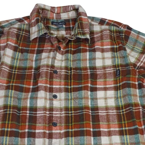 Eddie Bauer Other - Eddie Bauer Men Plaid Button Up Plaid Flannel Shirt Red Green Cream Size L